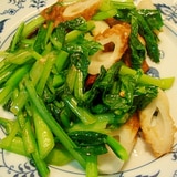 小松菜と竹輪のラーマヨ炒め